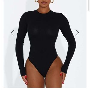 Naked, wardrobe, black, long sleeve bodysuit